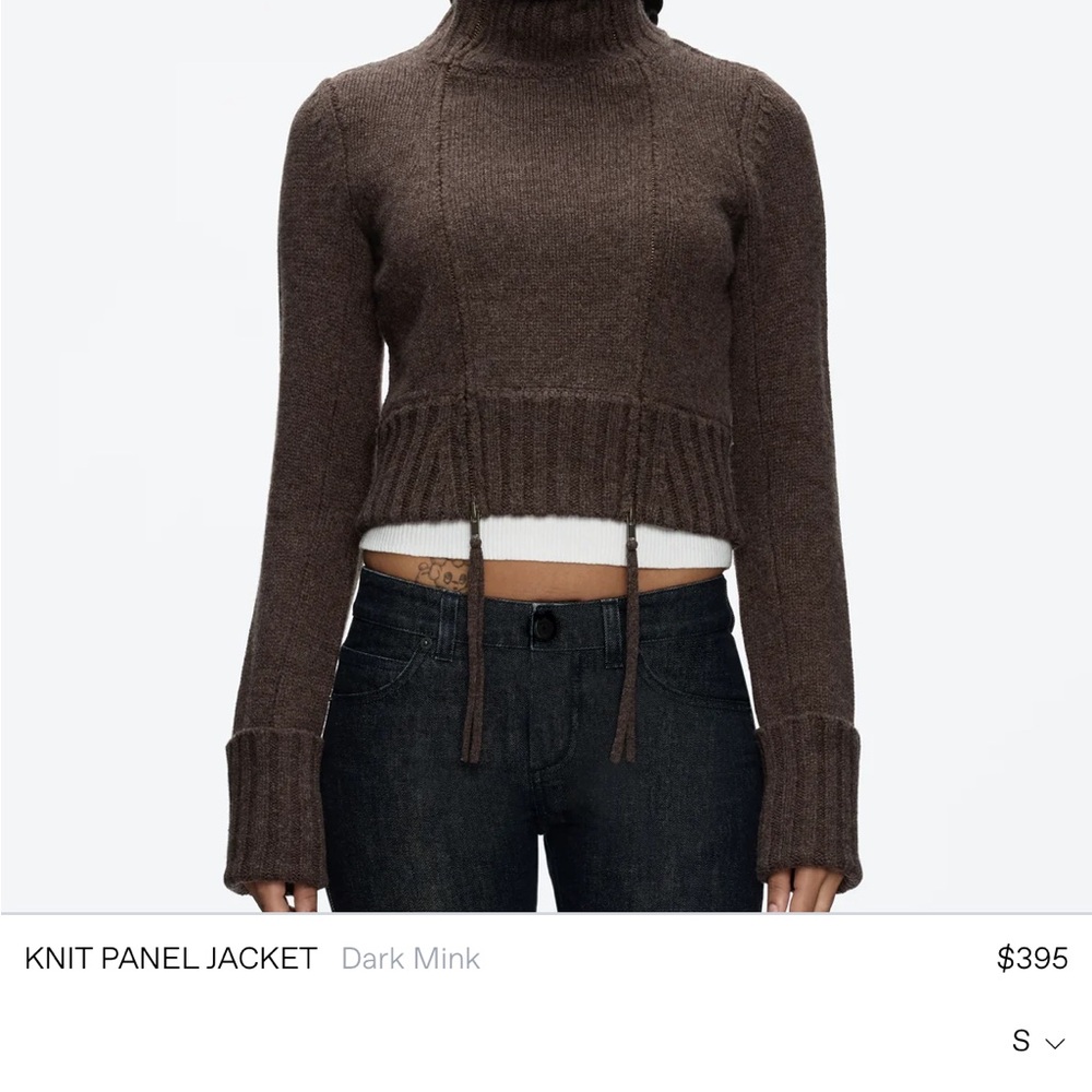 Tank Air Knit Panel Turtleneck Sweater